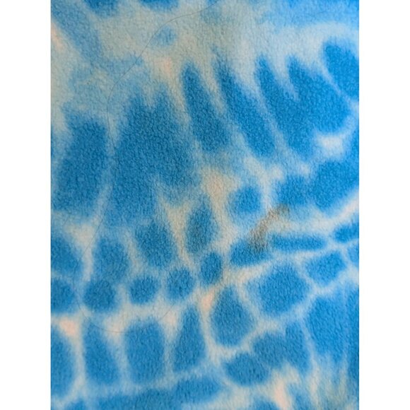Lands End Womens Tie-Dye Fleece Pullover Small Blue White Soft Cozy Top - Picture 5 of 6